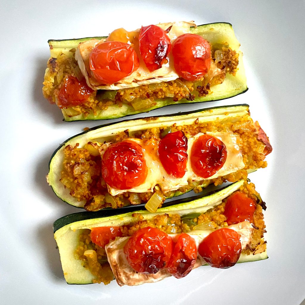 Couscous and Vegetable Stuffed Courgette